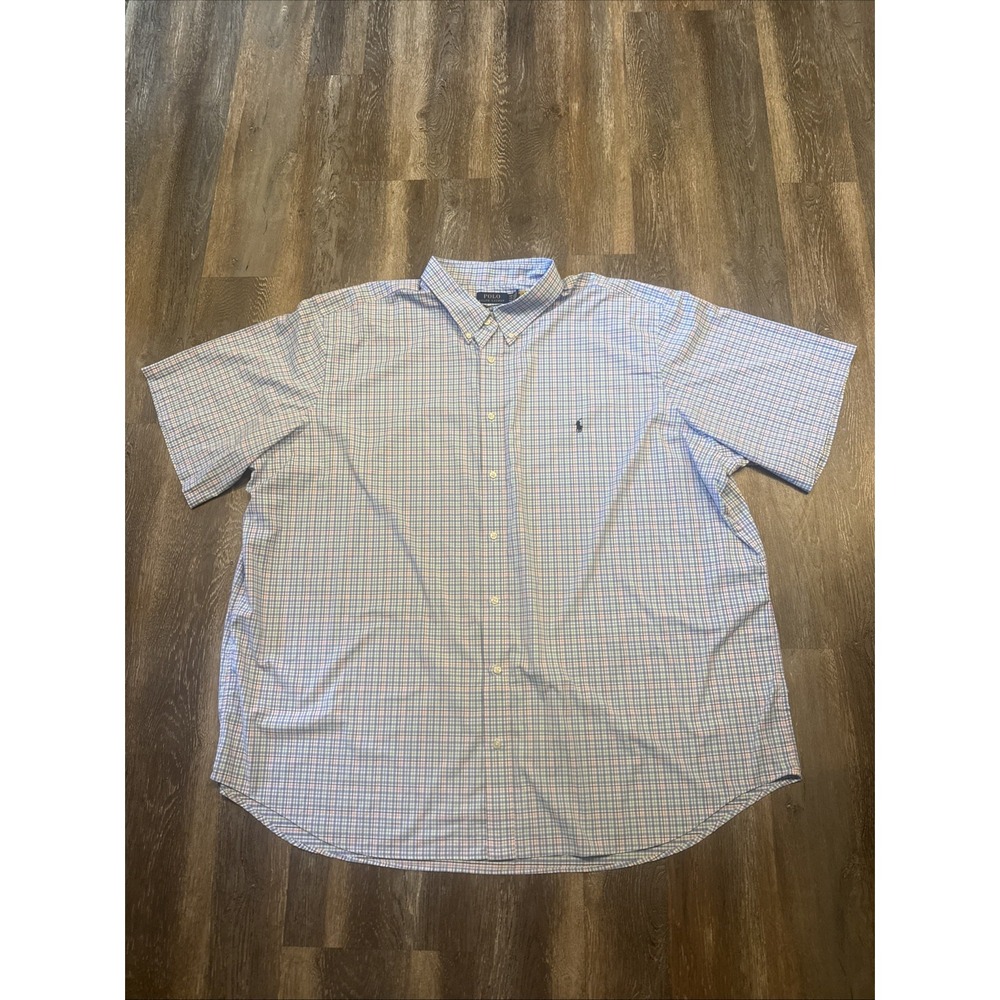 Polo Ralph Lauren Performance Men's 4XB Short Sleeve Button Down Plaid Shirt